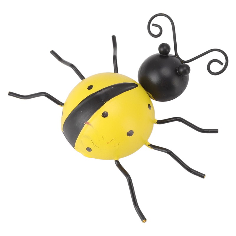 4Pcs Ladybug Wall Decor Lady Bug Ornament Wrought Iron Insect