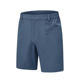 Rdruko Men's Stretch Golf Shorts 7" Dress Casual Elastic Waist Lightweight Quick Dry Flat Front Hybrid Hiking Walking Flex Shorts, Denim Blue, 40