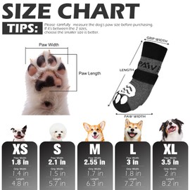 EXPAWLORER Dog Socks for Hot Pavement to Prevent Licking Paws, Non Slip Doggie Grippy Booties Shoes for Hardwood Floors, Boots & Paw Protectors for Small Medium Large Senior Dogs Grey S