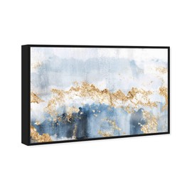The Oliver Gal Artist Co. Abstract Wall Art Canvas Prints 'Eight Days a Week' Home Décor 15" x 10" Blue, Gold