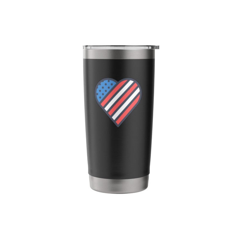 Red, White, and Blue American Flag Heart Love the USA