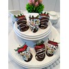 Fake Dipped Strawberries- Set of 6 Chocolate Gingerbread Dipped Strawberries