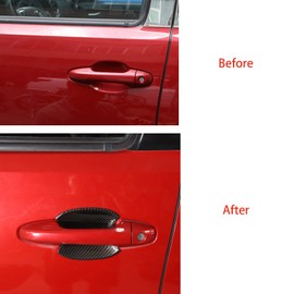 Hyorabyn Car Accessories for Toyota Tacoma 2016 2017 2018 2019 2020 2021 2022 Carbon Fiber Style Exterior Side Door Handle Bowl Cover Trim ABS 4PCS