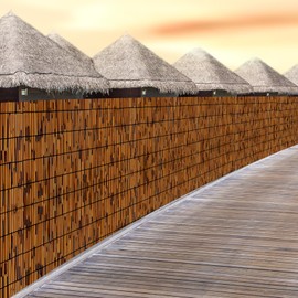 PAKNANO Natural Reed Fencing 6FT X 16.4FT Reed Fence 6FT High Balcony Reed Fence Privacy Reed Screen for Outdoor Backyard Patio(Brown)