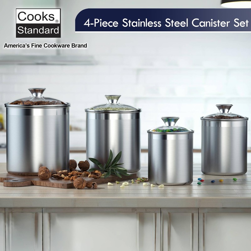 Cooks Standard Stainless Steel Food Jar Storage Canister Set Medium