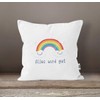 MoonWorks® Cushion Cover Rainbow Everything Will Be Good Courage Gift