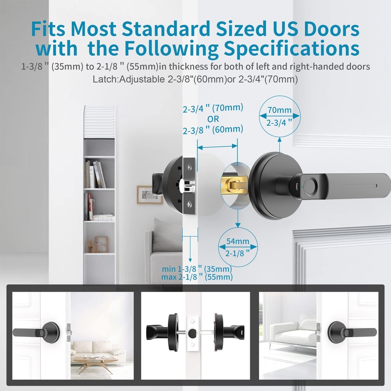 Foxgard Biometric Door Lock with Smart APP Fingerprint Knob Remote