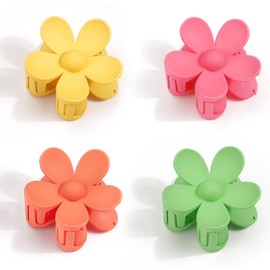 MiDoDo Pack of 4 Flower Hair Clips Large Hair Clips Women's Hair Claws Clips Matte Flower Hair Clips Non-Slip Strong Hold for Women Girls Thin Hair Claws Clips