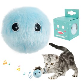 Soft Cat Balls for Indoor Cats Interactive Chirping Balls with 3 Lifelike Animal Chirping Sounds Frog Cricket Bird Kitten Refillable Catnip Toys Cat Kicker Toys for Indoor Cats Exercise