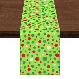 SmoothNovelty 2 Pcs Christmas Polka Dot Table Runner 13'' x 72'' Merry Christmas Table Runner Xmas Decorations for Xmas Holiday Party Home Dining Kitchen Decor