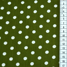 MAGAM-Stoffe Amelie Dots Cotton Fabric, Oeko-Tex, Sold by the Metre, 50 cm (08. Dark Green)