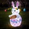 4FT Candy Bunny Easter Inflatables Outdoor Decorations Built-in LED Lights
