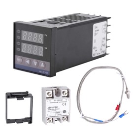PID Controller Thermostat Temperature Controller 0℃~1300℃ AC110V-240V Alarm REX-C100 Digital LED PID Temperature Controller Kits for Electric Power Chemical Industry