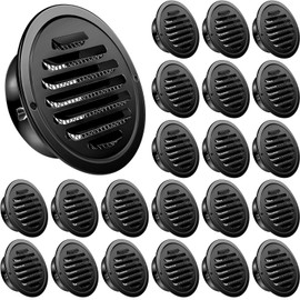 Zonon 24 Pcs Stainless Steel Soffit Vents 4 Inch Round Dryer Vent Cover with Mesh Screen for Home Outdoor Bathroom Wall Ceiling Outside Exterior Exhaust (Black)