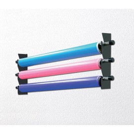 Signworld Wall Mount Rack Width 63” for Linen Rolls, Fabric Rolls, Texture Rolls and Vinyl Rolls - Holds 3 Rolls (3 Poles Included)