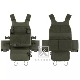 KRYDEX Low Vis Slick Armor Plate Carrier & Tactical Placard Holder & Drop Pouch - Ranger Green