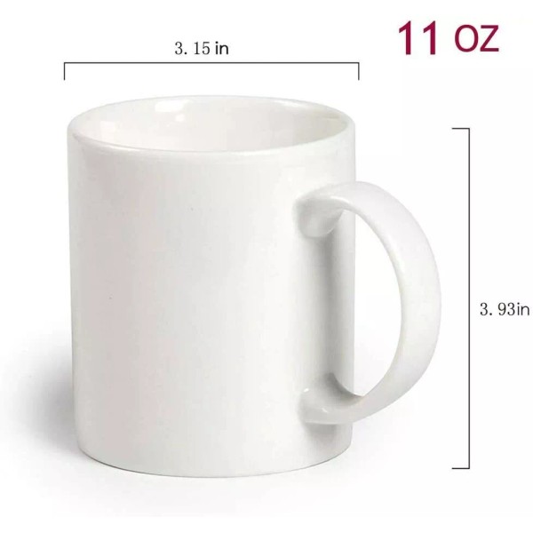 Unbranded 11 oz Porcelain Sublimation Mugs - Case of 36