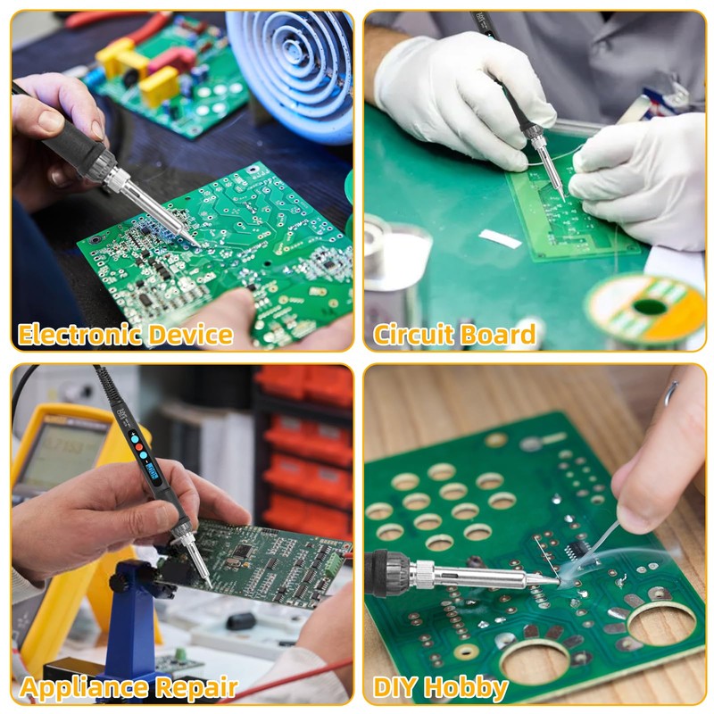 Soldering Iron Set, 60 W LCD Soldering Iron Adjustable Temperature