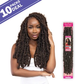 Janet Collection Crochet Braids Nala Tress Butterfly Locs 24"(SLIM) (10-pack, 4)