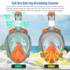 NARUTOO 180°Full Face Snorkel Mask, Double Floating Ball Design Anti-Leak