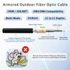 100M/328FT OM3/OM4 LC to LC Outdoor Armored Fiber Optic Patch