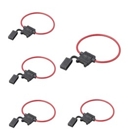 Preiswert&Gut 5 x Car Fuse Holder 12 V with Surge Protection - Fine Fuse Holder 2 mm² Wire Diameter, 250 mm Cable Length, Blade Fuse Holder 30 A