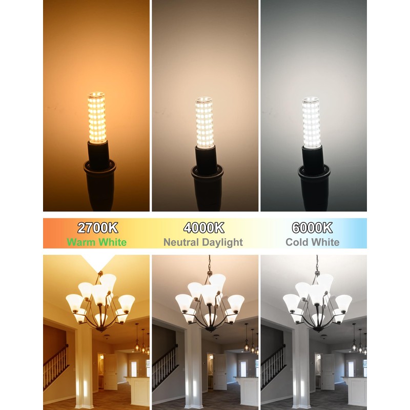 GOHDLAMP E12 LED Bulb 100 Watt Equivalent - 6 Pack