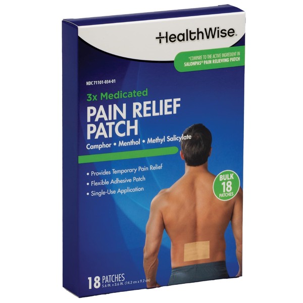 HealthWise Targeted Pain Relief Medicated Patch | Back and Large