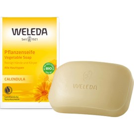 WELEDA Organic Calendula Plant Soap, Vegan Natural Cosmetics Hand Soap with Essential Oils Cleans and Nourishes the Skin Especially Gently, Creates a Creamy Foam (1 x 100 g)