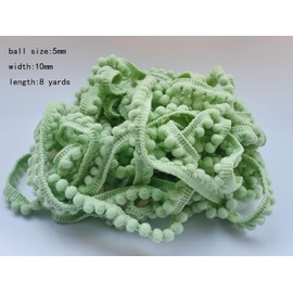 Mini Pom Pom Trim 8 Yards 5mm Ball Fringe Trim for Sewing Accessory Decoration DIY Crafts (Light Turquoise 1742)