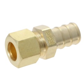 XFITTING OD Compression 3/8 Inch x 1/2 Inch Pex Transition Straight Adapter, 26-5-2=5X, 5 Pieces