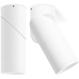 KYOTECH Set of 2 Surface-Mounted Spotlights, White, Swivelling Surface-Mounted Spotlight with GU10 Socket, Aluminium Ceiling Spotlights, Surface-Mounted Spotlights, Adjustable Ceiling Spotlight for