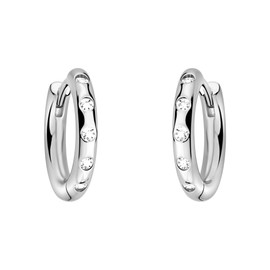 SOFIA MILANI - Women's Earrings 925 Silver with Zirconia Stones - Cubic Zirconia Creole Earrings, Sterling Silver, Cubic Zirconia