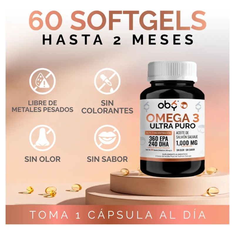 Omega 1300mg Aceite Salmon Oil Ultra Puro Alto Epa Dha