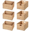 eHemco Extra Large Woven Hyacinth Wicker Storage Baskets with Iron