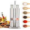 domoi Manual Salt and Pepper Grinder Set Thumb Push Pepper