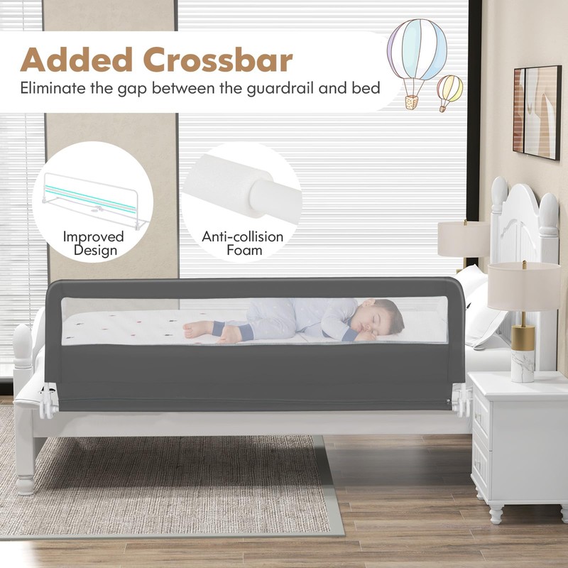 BABY JOY Bed Rails for Toddlers, 71'' Extra Long, Swing