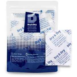 Dry & Dry 10 Gram [30 Packets] Premium Silica Gel Packets, Desiccant, Dehumidifiers - Rechargeable Fabric Silica Gel Packs, Moisture Absorbers, Silica Gel