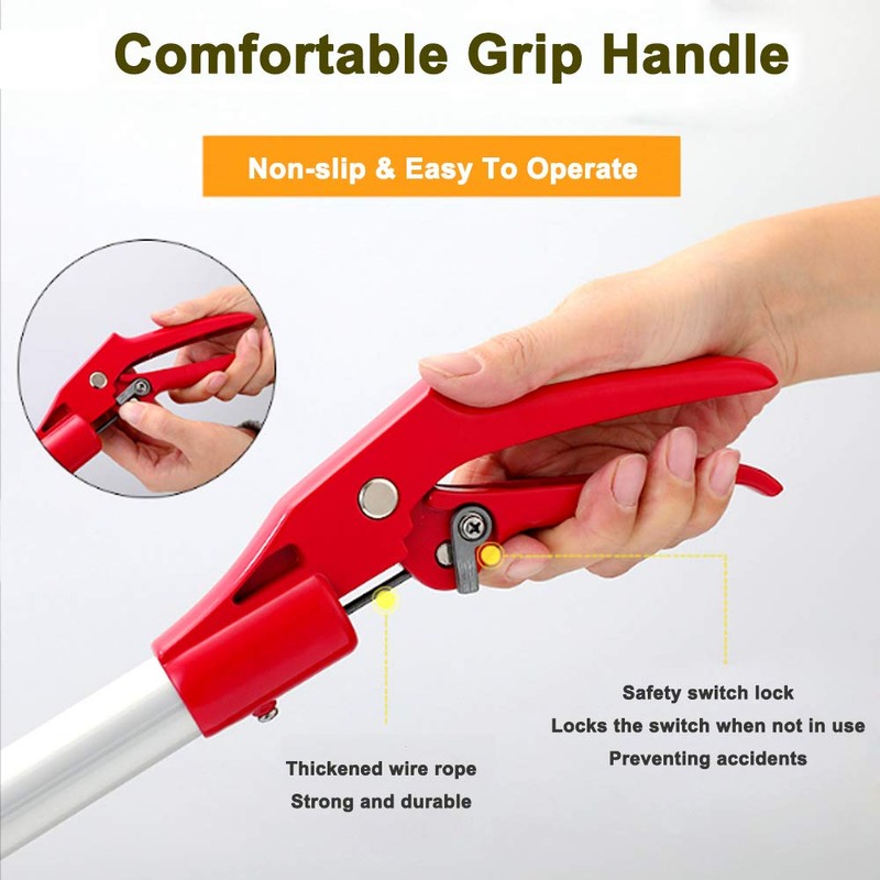 Extendable Snake Tong Reptile Grabber Rattle Snake Catcher Wide Jaw