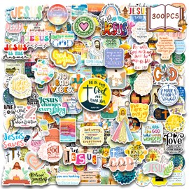 WAKEMOODEI 300PCS Inspirational Christian Stickers, Jesus Religious Stickers for Water Bottle Laptop Waterpooof Bible Verse Stickers for Kids Adults Women Faith Stickers