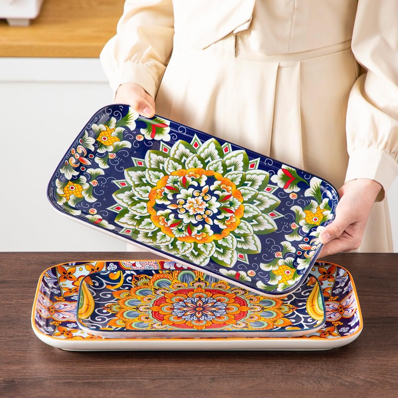 vancasso Serving Platters Set of 3, 16"/14"/12" Inch Rectangular Trays