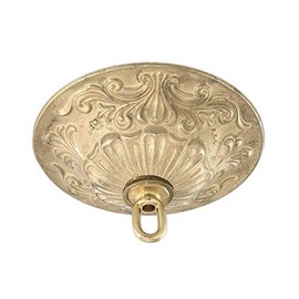 B&P Lamp® Heavy, Antique Style Cast Brass Ceiling Light Canopy Plate Kit, 5 1/2 Inch Diameter