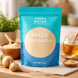 Terramater Maca Orgánica en Polvo, Suplemento Natural, 150 g, para Adultos, Energía y Vitalidad Diaria
