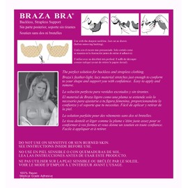 Braza - Self Adhesive Disposable Backless Strapless Bra - 20 Pairs Beige