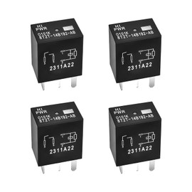 4-Pack Automotive Relay 8T2T-14B192-AB 12VDC 4-Pin Plug-in Replacement Compatible with Select Ford Vehicles