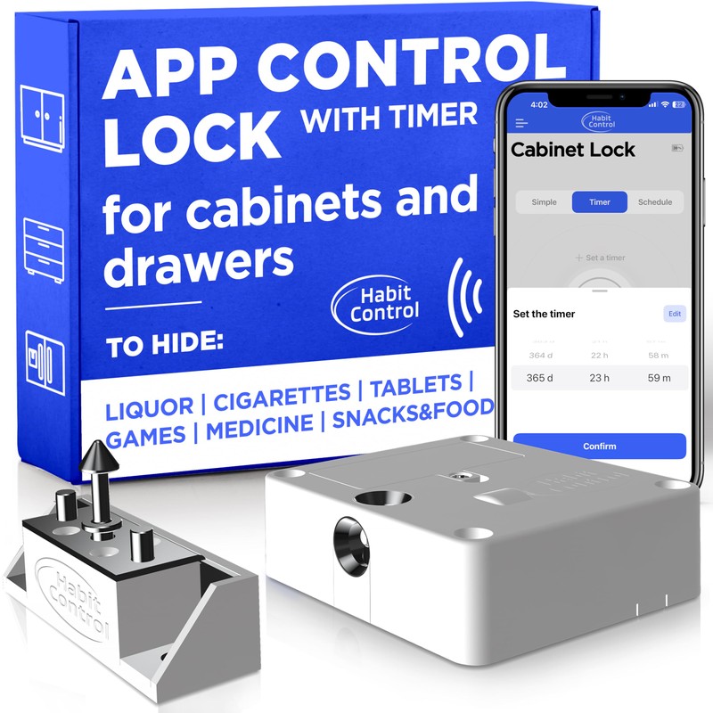 Habit Control Schedule Timed Lock - Bluetooth Hidden Cabinet &