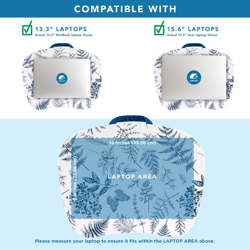 LAPGEAR MyStyle Portable Lap Desk with Cushion - Blue Garden