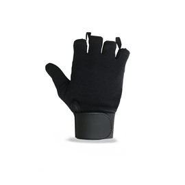 Leather Palm Wheelchair Gloves, Half Fingers with Full Thumb Disability, Mobility Gloves for Men and Women (Medium, Black)