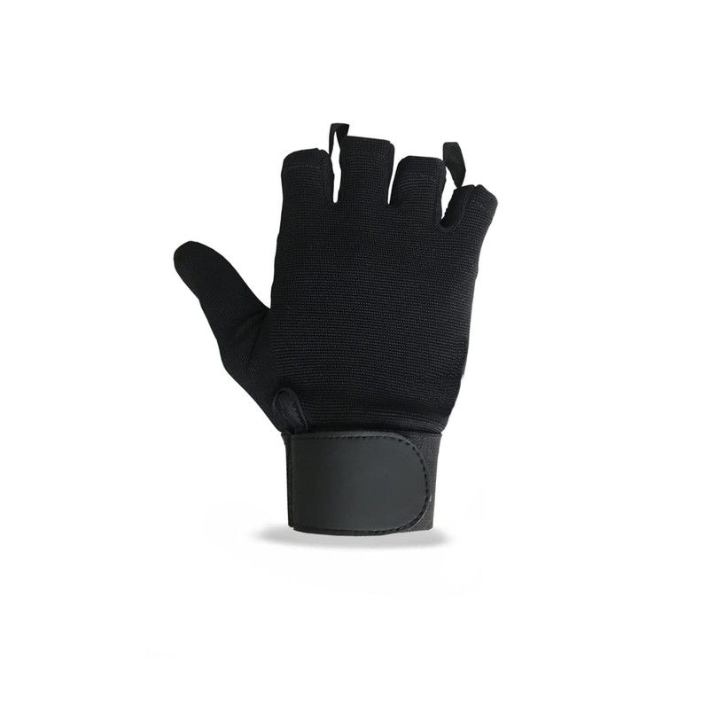Leather Palm Wheelchair Gloves, Half Fingers with Full Thumb Disability,