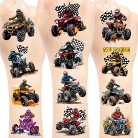 144 PCS Four Wheeler ATV Quad Bike Temporary Tattoos Stickers, Dirt Bike Party Favors ATV Birthday Party Decorations Supplies Gifts for Kids Teens Adults Boys Girls Classroom Rewards
